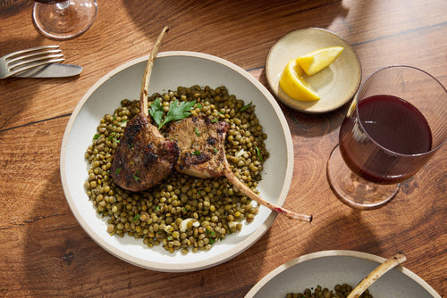 Pan-Seared Lamb Chops with Lentils