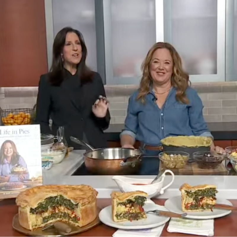 Cooking Torta Rustica Live on WGN9 Lunchbreak