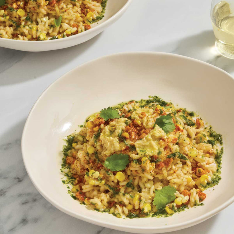 Corn Risotto with Herbed Oil