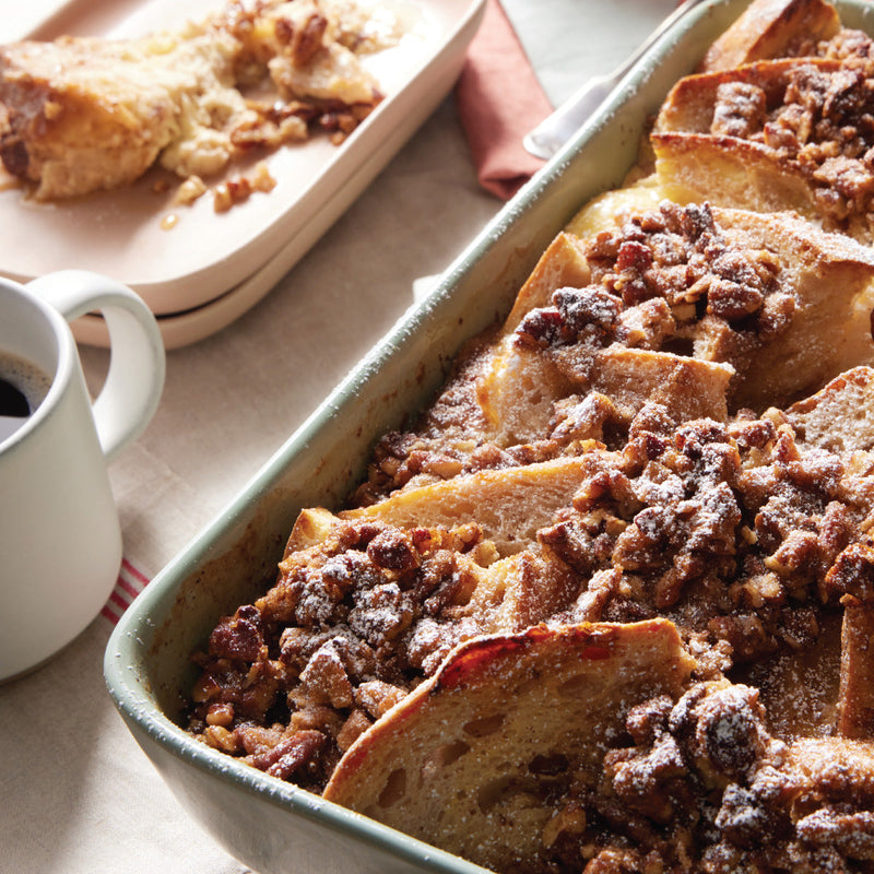 French Toast Casserole with Maple Pralines