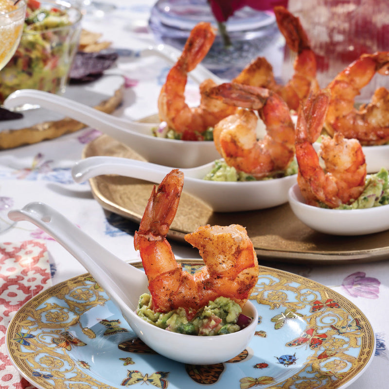 Flaming Tequila Shrimp with Fresh Guacamole