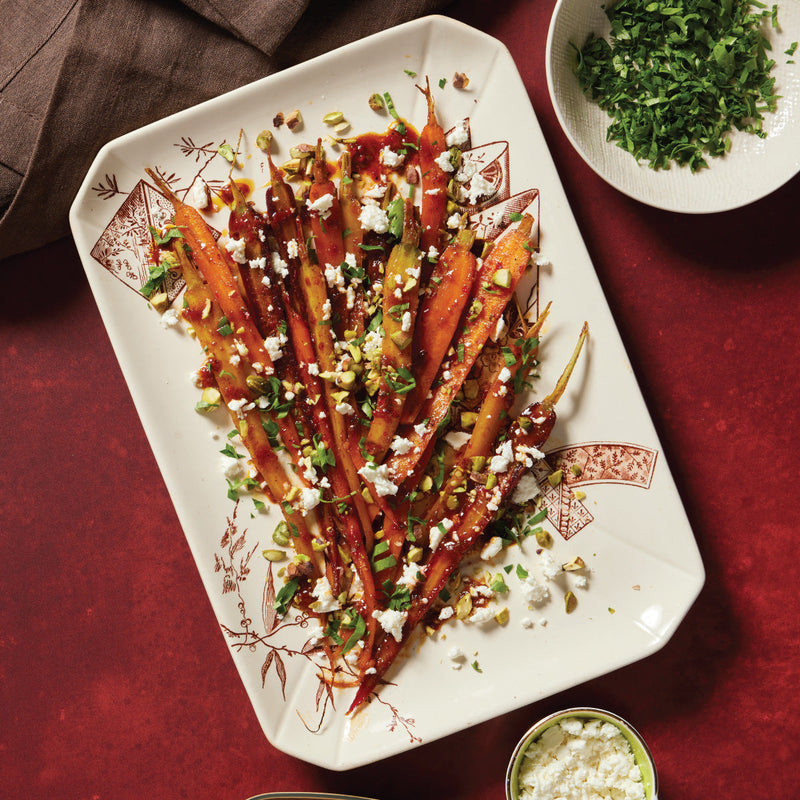 Harissa Honey & Feta Carrots
