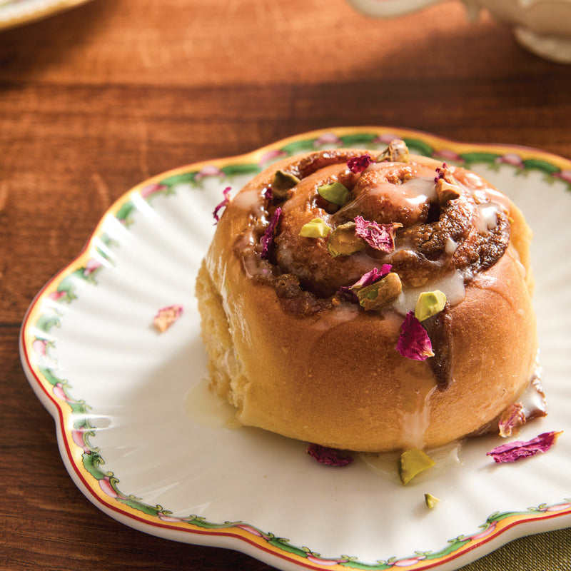 Pistachio Rolls with Honey Rosewater Glaze