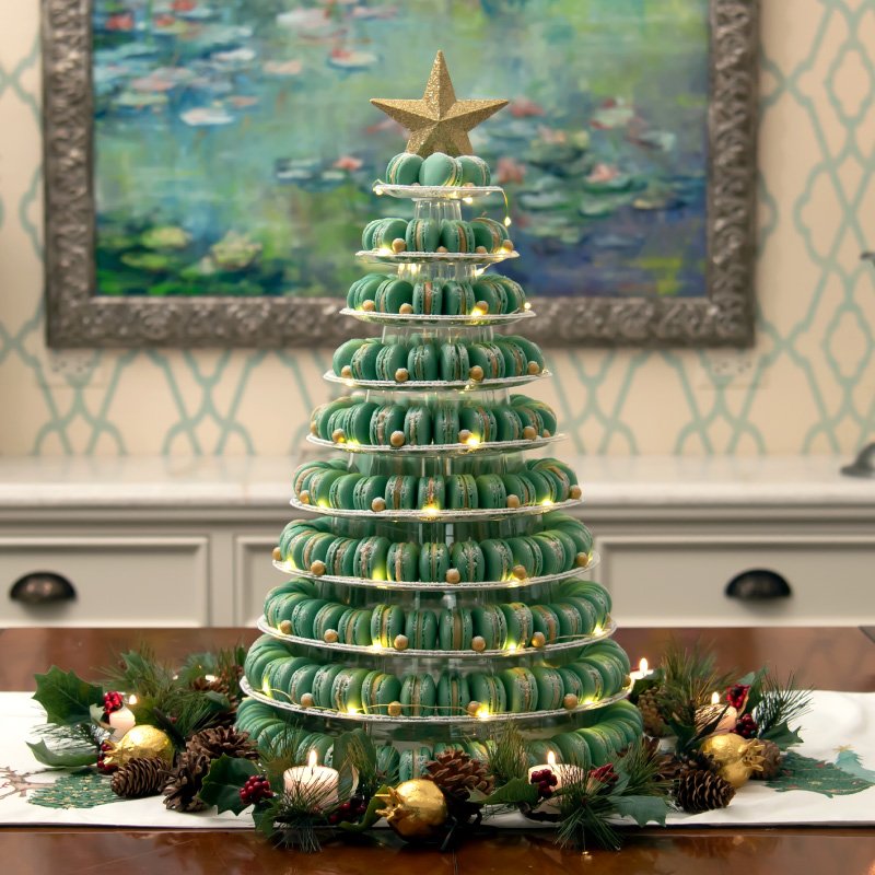 Macaron Tower with Gingerbread Buttercream