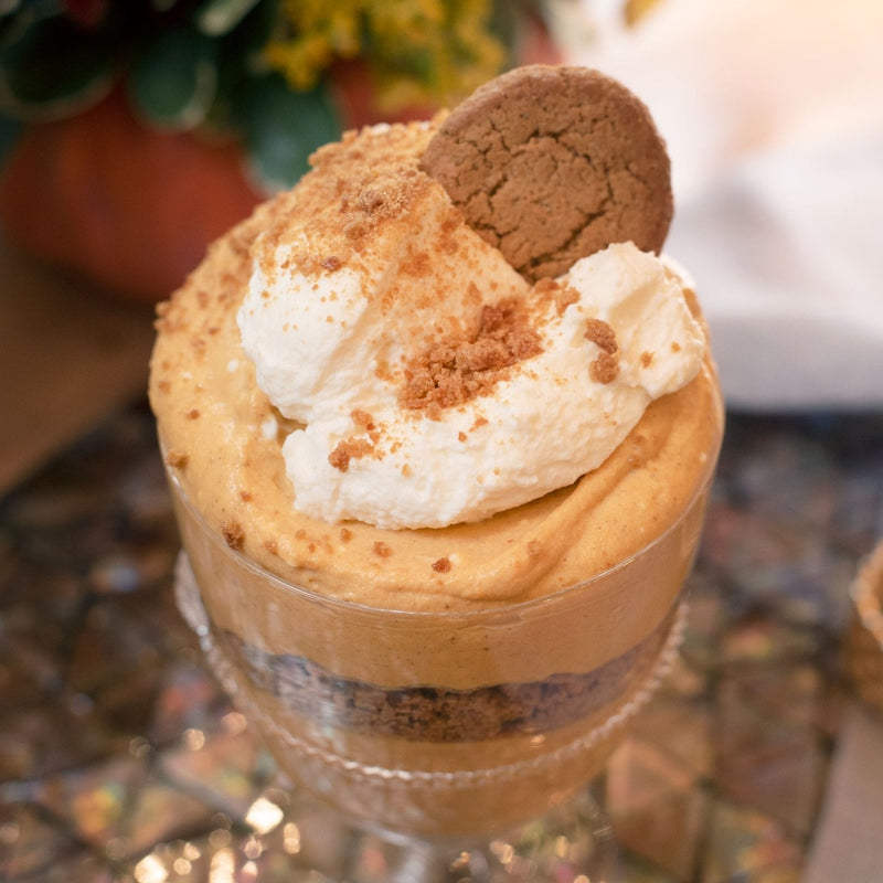 Pumpkin Mousse Parfait with Gingersnap Cookies