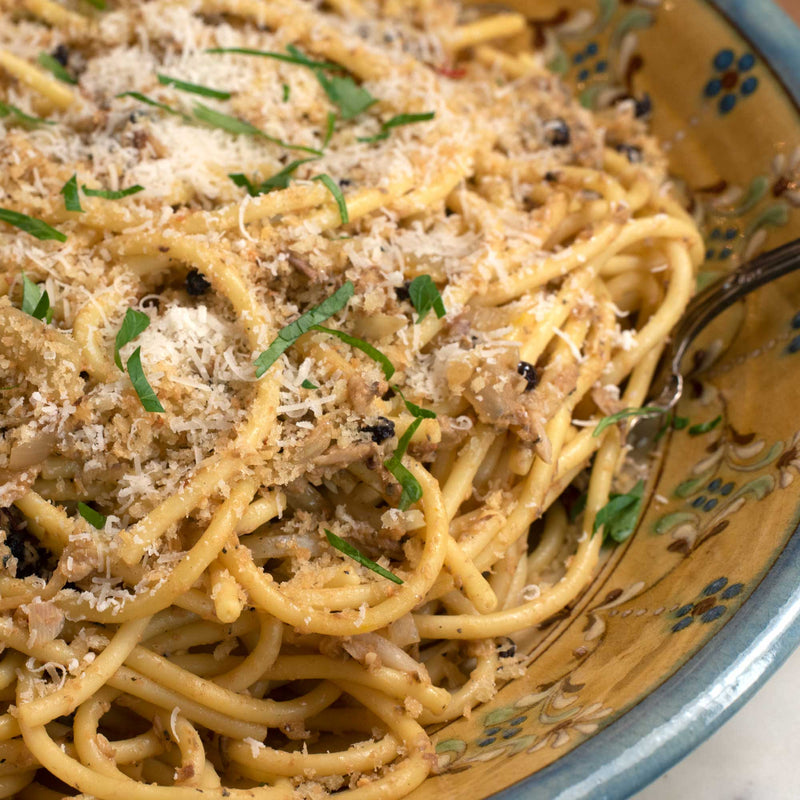 Sardine Bucatini with Olive Oil Breadcrumbs