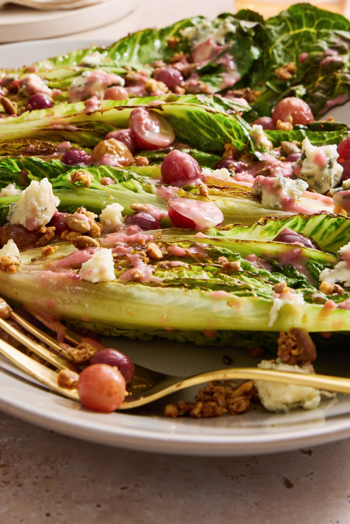 Charred Lettuce with Roasted Grapes