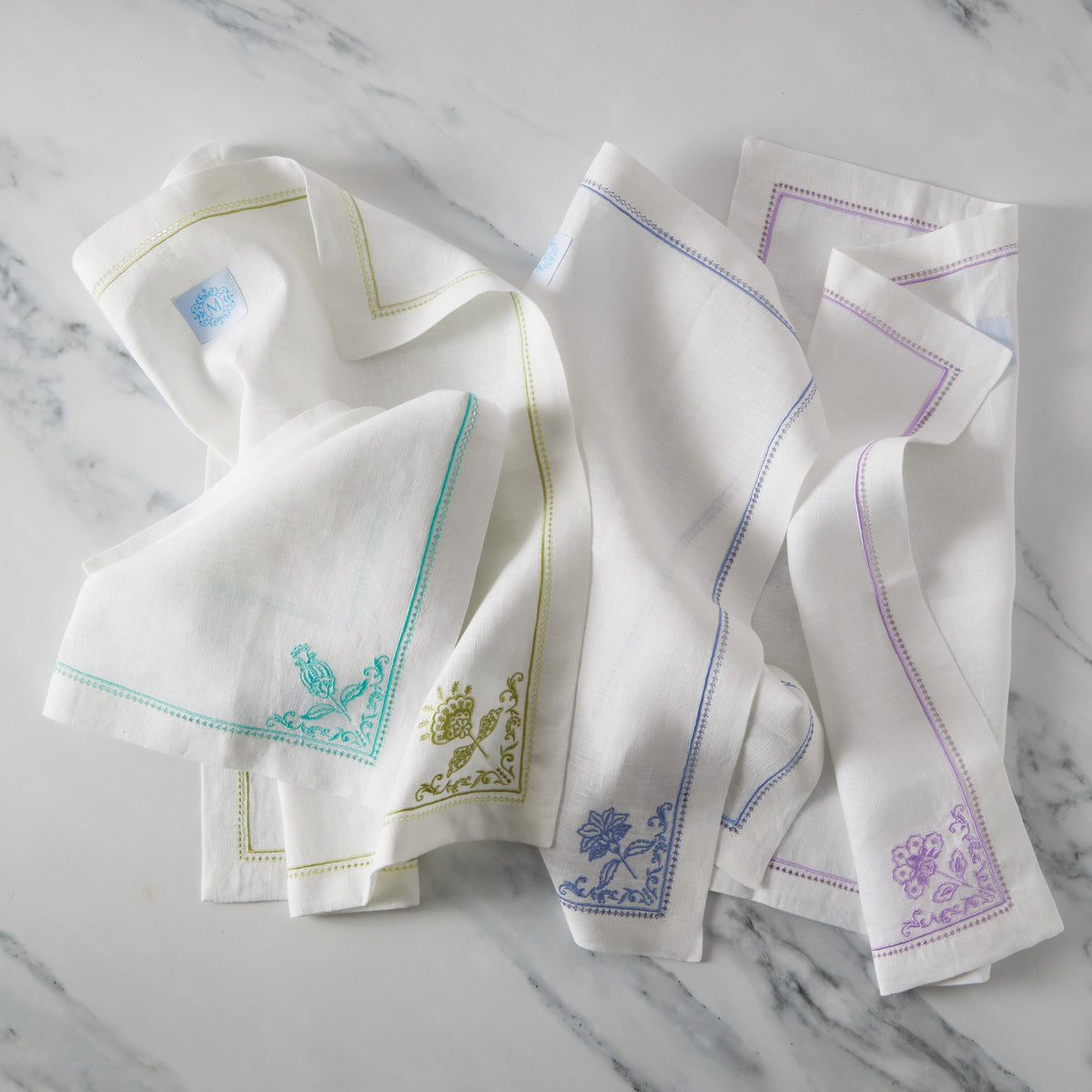 Embroidered Linen Napkins Set of 4