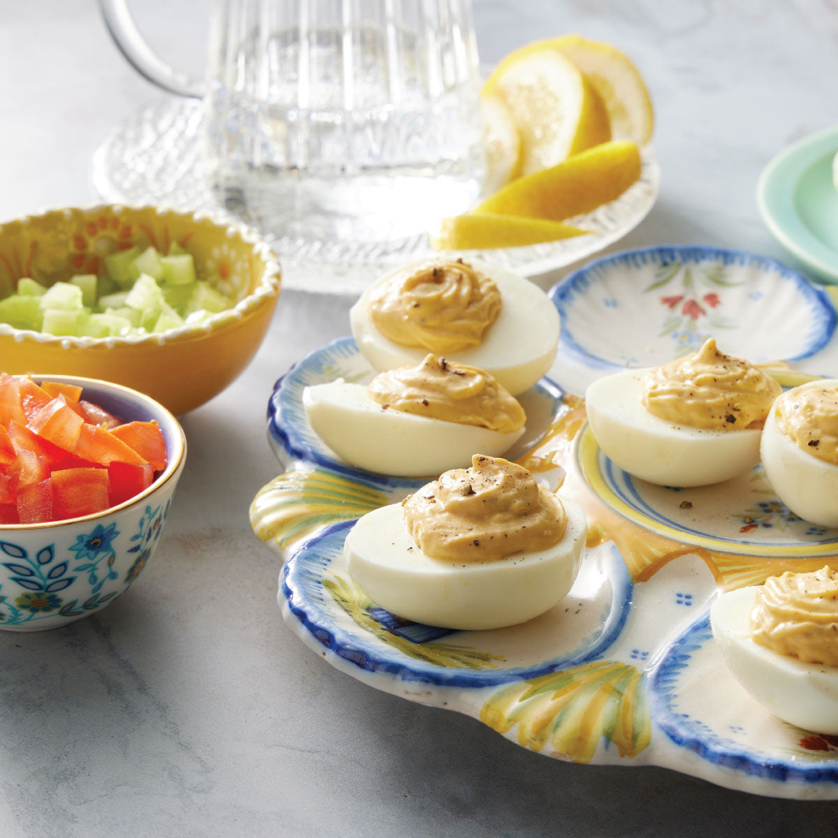 Bloody Mary Deviled Eggs
