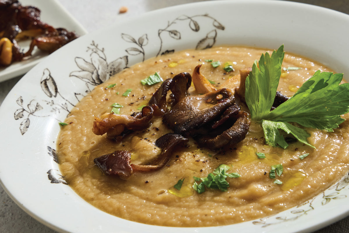 Celeriac Soup with Mushrooms