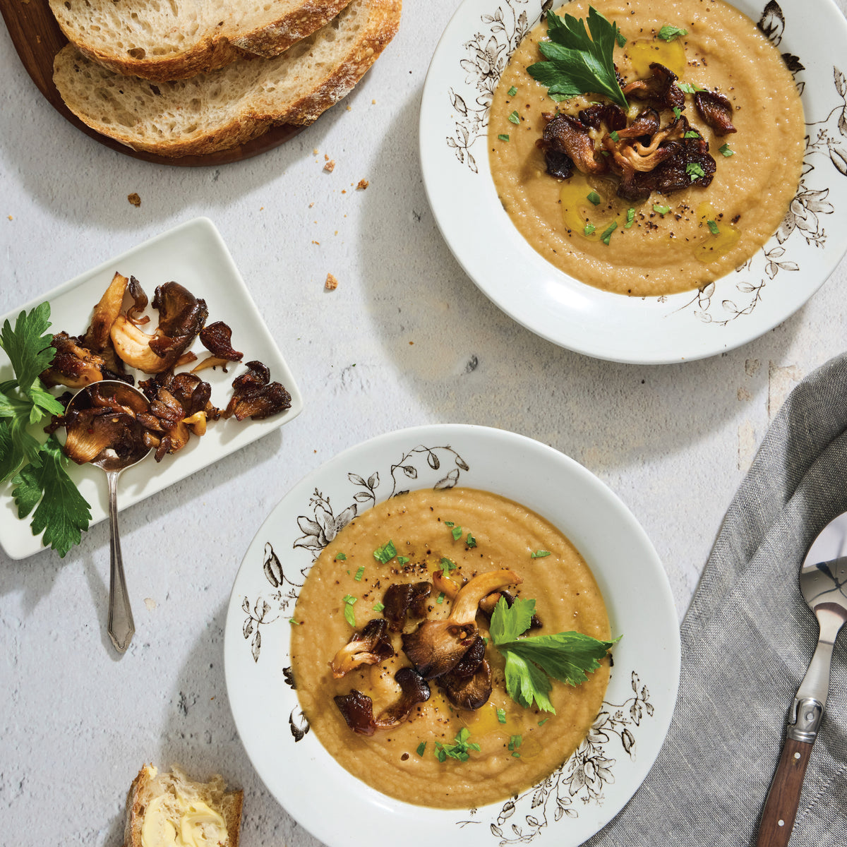 Celeriac Soup with Mushrooms