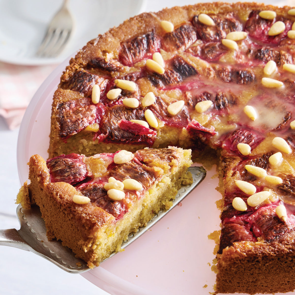 Flourless Rhubarb Almond Cake