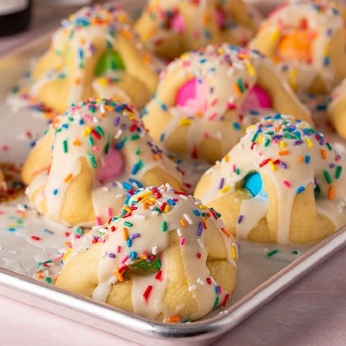 cookies in baking sheet