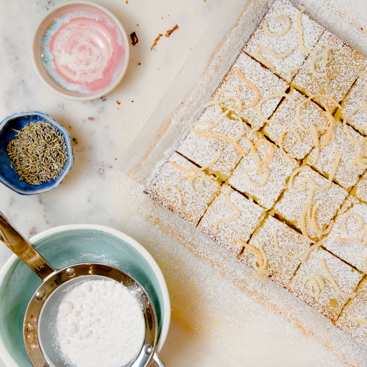 Limoncello Lavender Shortbread Squares