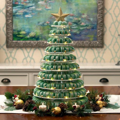 Macaron Tower with Gingerbread Buttercream