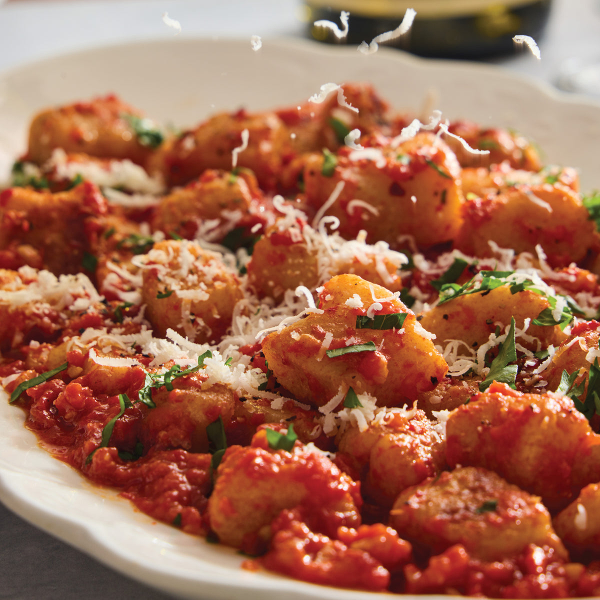Potato Gnocchi with Red Pepper Sauce