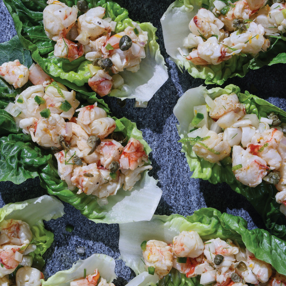 Shrimp Crudo Lettuce Boats