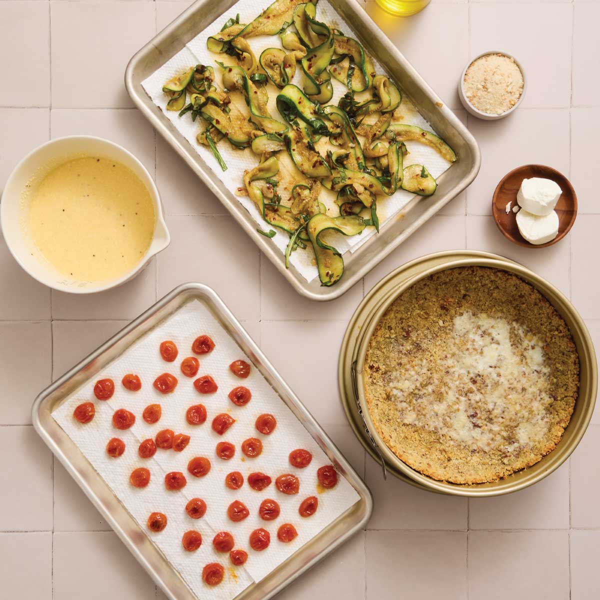Zucchini Frittata with Roasted Tomatoes