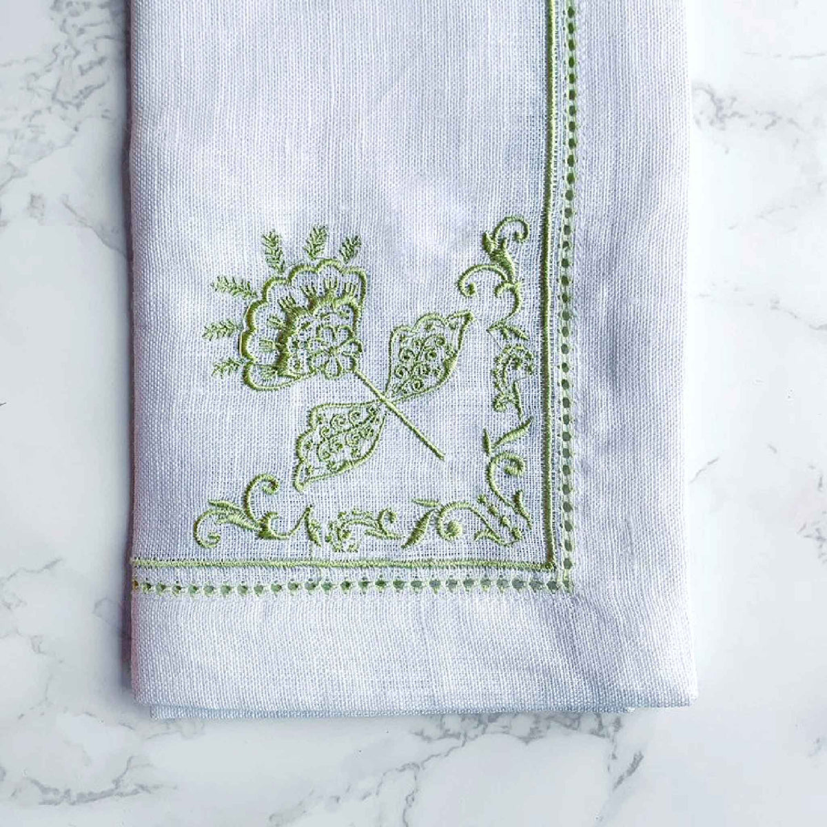 Embroidered Linen Napkins Set of 4